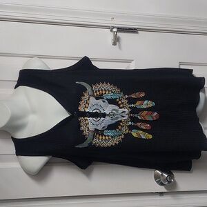 Western Style Sleeveless Knit Top